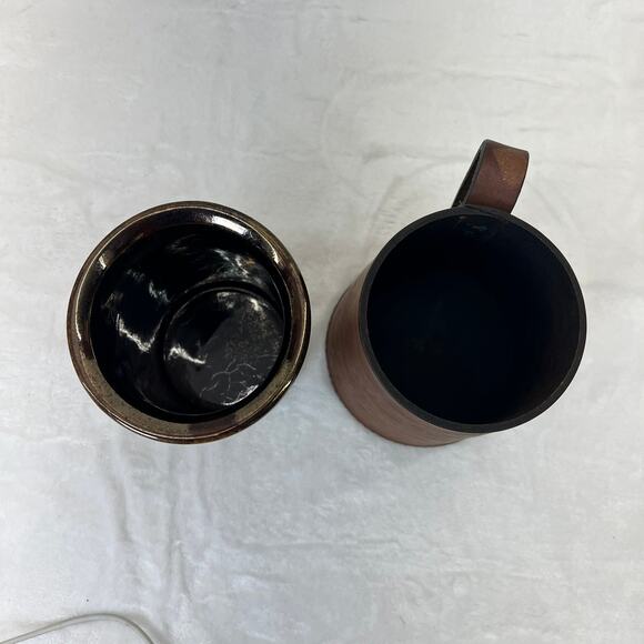 Vintage Real Hide Covered Ceramic Mug Made in England Flared Bottom 3632 - Picture 6 of 12